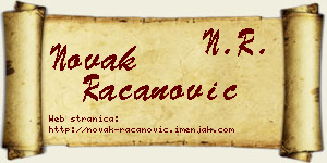 Novak Račanović vizit kartica